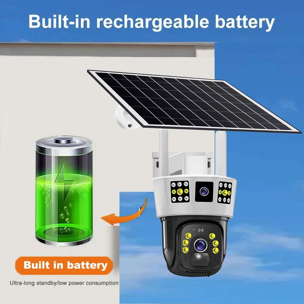 6K 12MP Solar Security Camera with 256G Card &amp; 4G SIM - Wireless Security with Night Vision