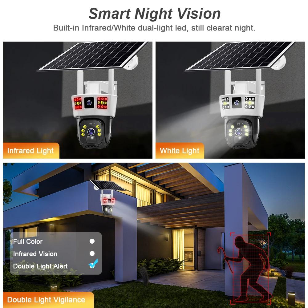 6K 12MP Solar Security Camera with 256G Card &amp; 4G SIM - Wireless Security with Night Vision