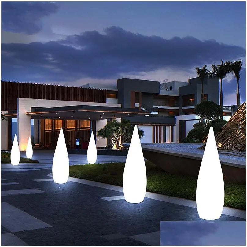 LED Remote Control Outdoor Floor Lamp - Water Drop Landscape Lighting, Waterproof, Portable, Decorative Stones, Color Changing, Garden Decorations