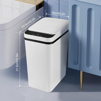 Smart Automatic Sensor Trash Can, 12L Motion Sensor Trash Can, Automatic Rubbish Bin with Smart Sensor, Intelligent Touchless Trash Can Smart Bin, Waterproof for Bedroom Bathroom Toilet Kitchen Office