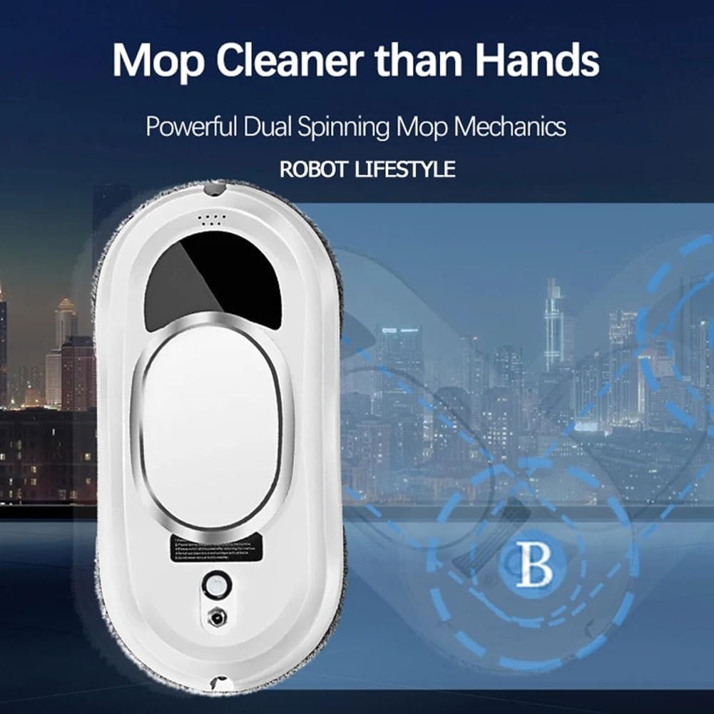 Window Cleaner Robot, Smart Window Cleaner Cleaning Robot with 2800Pa Strong Suction, Window Glass Vacuum Robot with Remote Control, for Indoor/Outdoor Windows Mirror