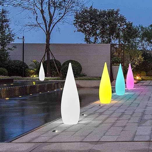 LED Remote Control Outdoor Floor Lamp - Water Drop Landscape Lighting, Waterproof, Portable, Decorative Stones, Color Changing, Garden Decorations