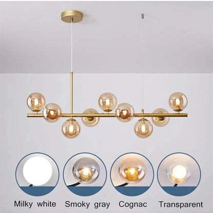 Nordic Modern 11 Heads LED Pendant Light with Glass Balls