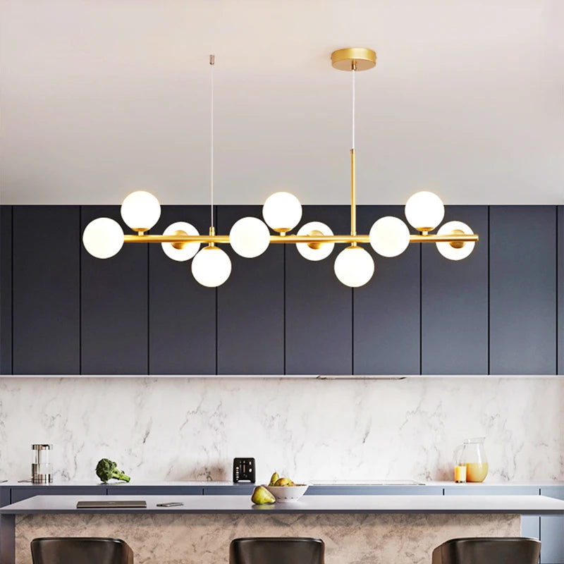 Nordic Modern 11 Heads LED Pendant Light with Glass Balls