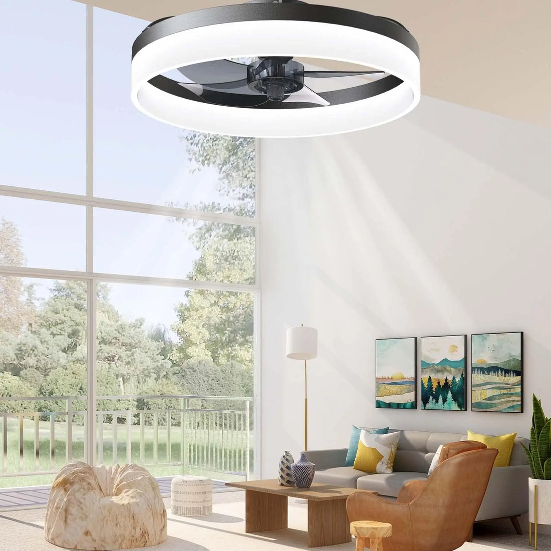 Smart Ceiling Fans with Lights Compatible with Alexa and Google Assistant