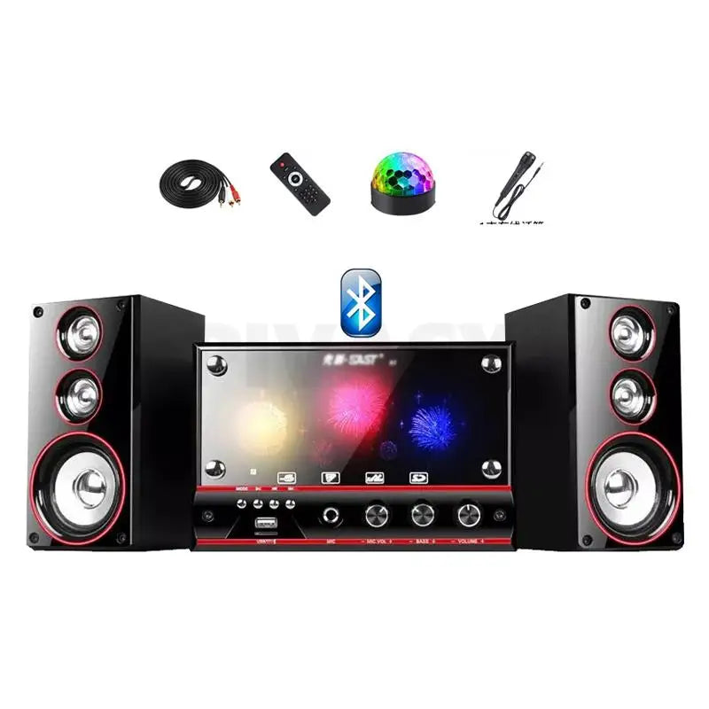 Full Range Bluetooth Speaker Subwoofer Home Audio System Karaoke Home Computer Speaker Remote Control Home Theatre Sound System Audio Set