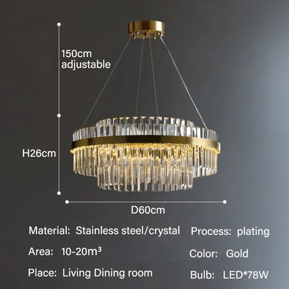 Luxury LED Crystal Chandelier for Living &amp; Dining Rooms