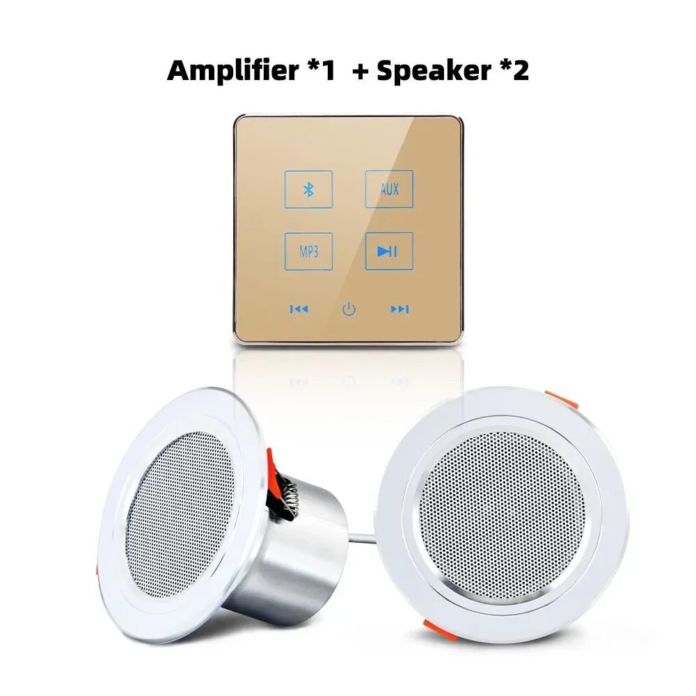 Smart Home Audio Bluetooth Amplifier Touch Key Hotel Theatre Background Music Stereo System Amp 10W Frameless Ceiling Speaker