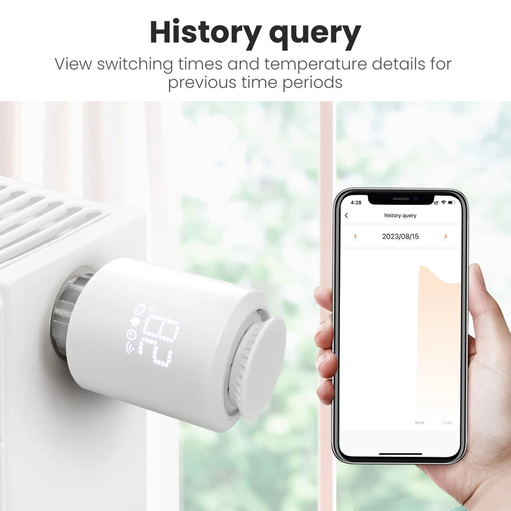 Smart Radiator Actuator Smart TRV Thermostatic Valve Temperature Controller Support Both Alexa and Google Home