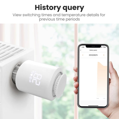 Smart Radiator Actuator Smart TRV Thermostatic Valve Temperature Controller Support Both Alexa and Google Home