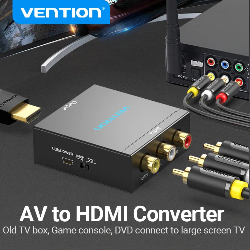 HDMI Adapter HDTV 1080P Video Composite Converter AV2 HDMI RCA To HDTV CVSB L R Video Scaler Converter Box