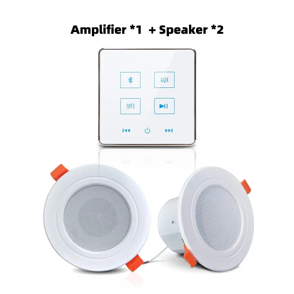 Smart Home Audio Bluetooth Amplifier Touch Key Hotel Theatre Background Music Stereo System Amp 10W Frameless Ceiling Speaker