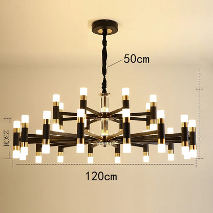 Modern LED Chandelier Pendant Light for Dining Room - Remote Control &amp; APP Functionality