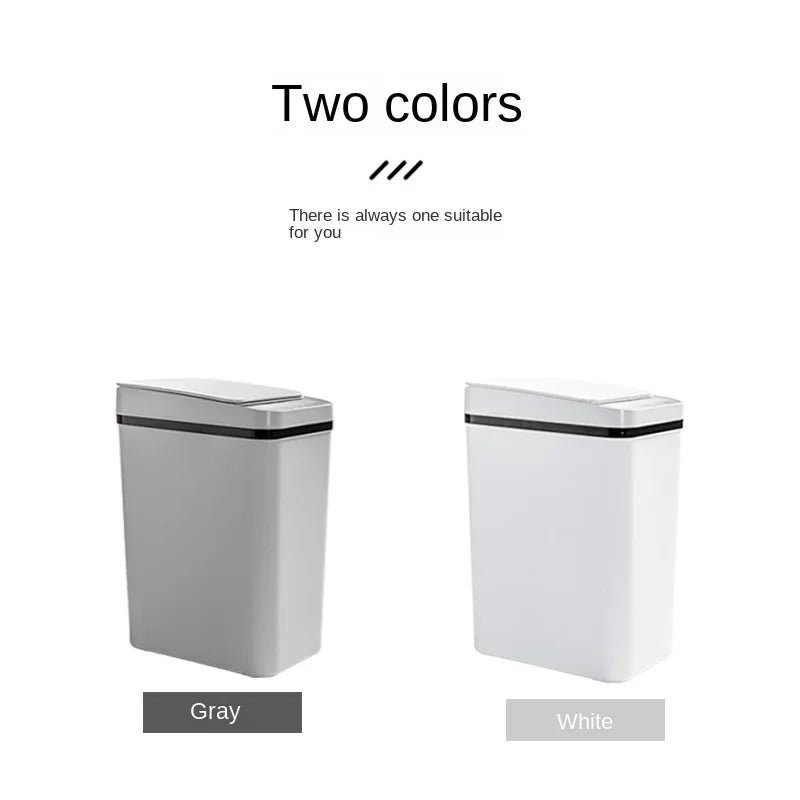 Smart Automatic Sensor Trash Can, 12L Motion Sensor Trash Can, Automatic Rubbish Bin with Smart Sensor, Intelligent Touchless Trash Can Smart Bin, Waterproof for Bedroom Bathroom Toilet Kitchen Office