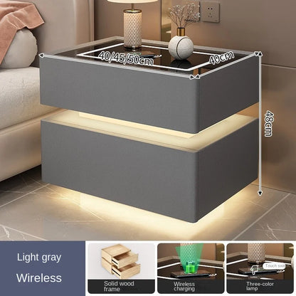 High-end Smart Nightstands for Bedroom Nordic Solid Wood Bedside Cabinet Bedroom Furniture Light Luxury Designer Bedside Tables