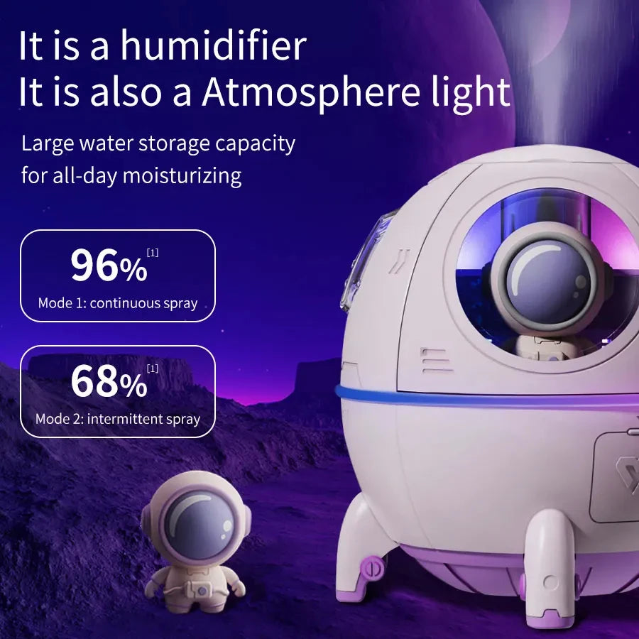 220mL Space Capsule Air Humidifier with Aromatherapy &amp; LED Light