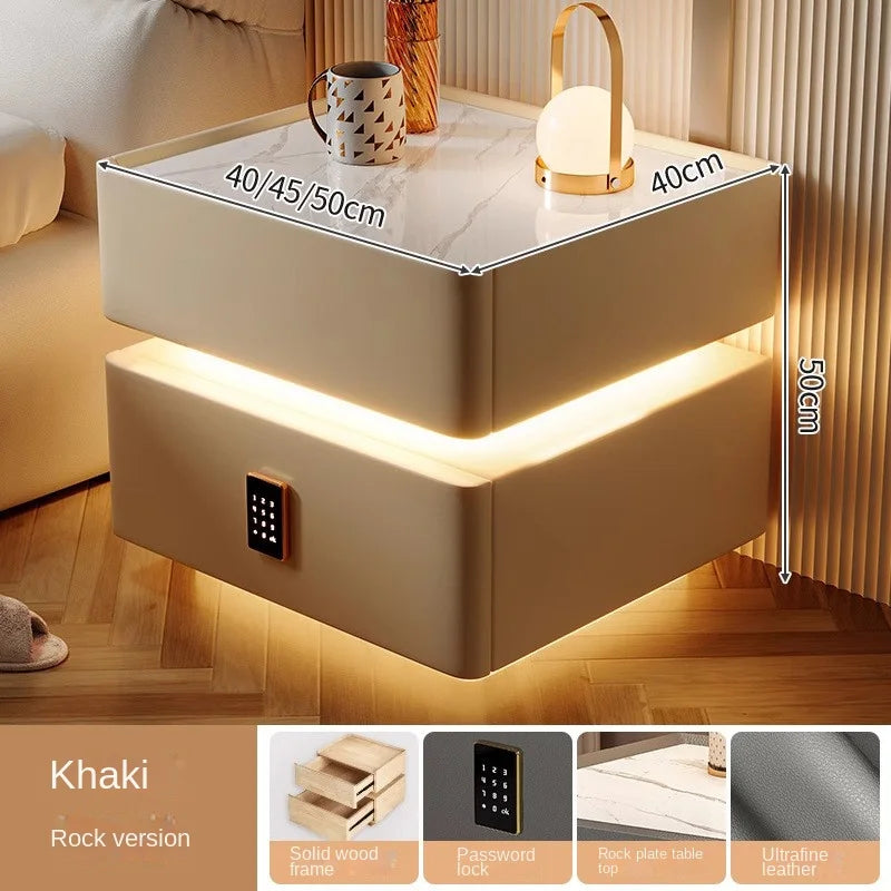 High-end Smart Nightstands for Bedroom Nordic Solid Wood Bedside Cabinet Bedroom Furniture Light Luxury Designer Bedside Tables