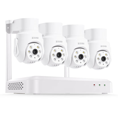 5MP Wireless CCTV Camera System with 4Pcs 5MP Wi-Fi 6 Security Cameras, 8CH 4K WIFI NVR with 1TB HDD, Colour Night Vision, Siren Alarm, Human Auto Tracking, 2-Way Audio