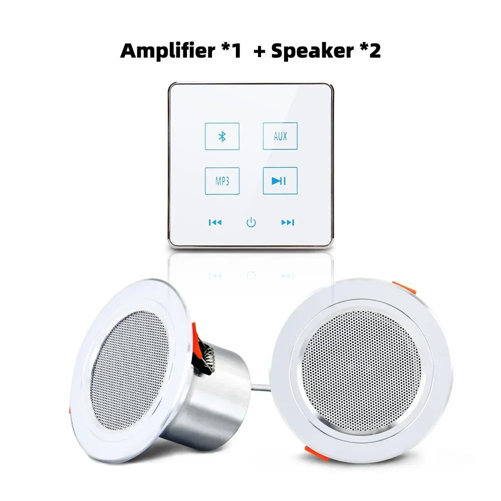 Smart Home Audio Bluetooth Amplifier Touch Key Hotel Theatre Background Music Stereo System Amp 10W Frameless Ceiling Speaker