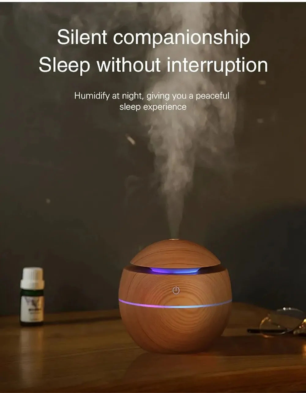 USB 130ML Wood Grain Air Humidifier &amp; Aroma Diffuser