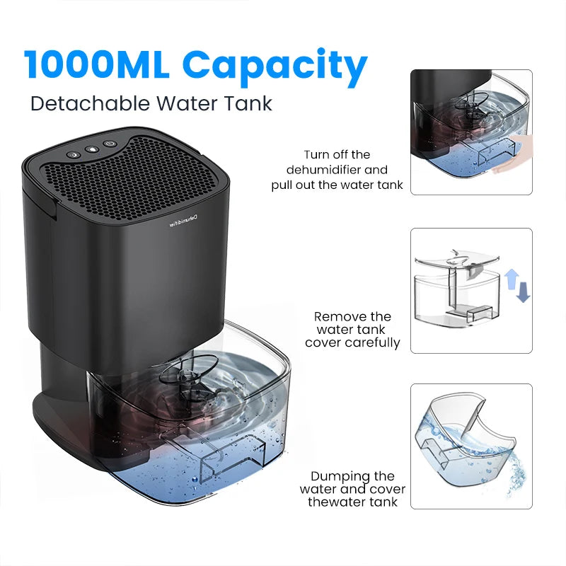 1000ML Air Dehumidifier - Compact Humidity Control Solution