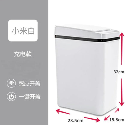 Smart Automatic Sensor Trash Can, 12L Motion Sensor Trash Can, Automatic Rubbish Bin with Smart Sensor, Intelligent Touchless Trash Can Smart Bin, Waterproof for Bedroom Bathroom Toilet Kitchen Office