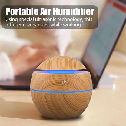 USB 130ML Wood Grain Air Humidifier &amp; Aroma Diffuser