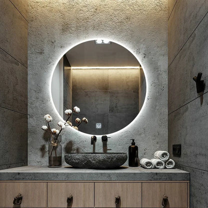 Waterproof Round LED ILLUMINATED Bathroom Mirror