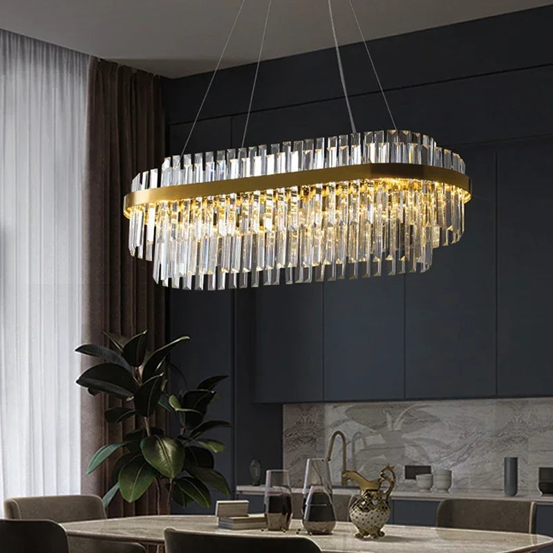 Luxury LED Crystal Chandelier for Living &amp; Dining Rooms