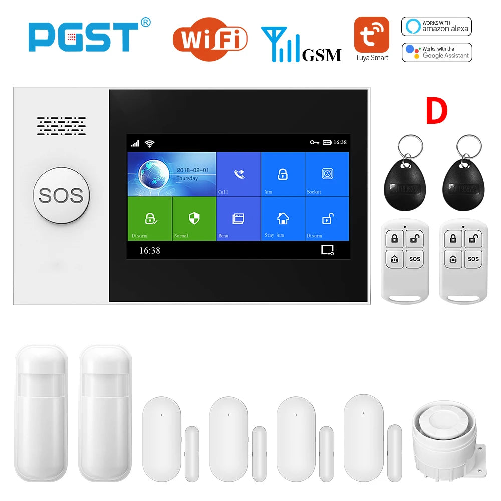 PGST PG-107 Wireless Home Security System with App Control and Real Time Phone Notification.