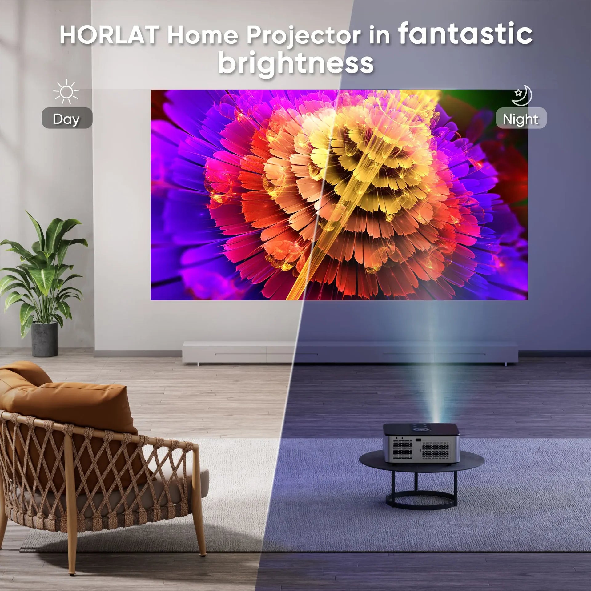 Indoor / Outdoor  4K LED Projector Full HD 1080P Video 8K Home Theatre Auto Keystone 5G WiFi Portable Projector