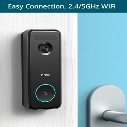 Video Doorbell Wireless, 5MP UHD, No Monthly Fee, Triple Motion Detection Doorbell Camera with 2.4/5 GHz WiFi, 180-Day Battery Life, 2-Month Local Storage, WiFi Homebase, Works with Alexa