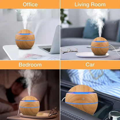 USB 130ML Wood Grain Air Humidifier &amp; Aroma Diffuser