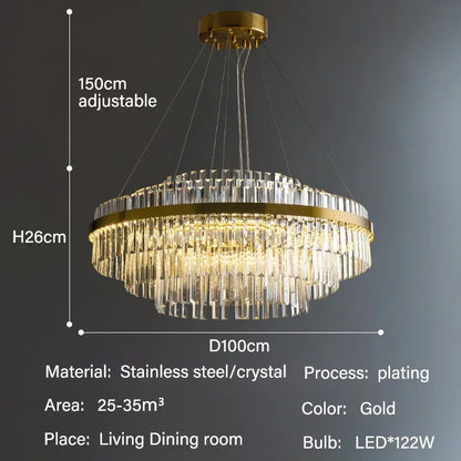 Luxury LED Crystal Chandelier for Living &amp; Dining Rooms