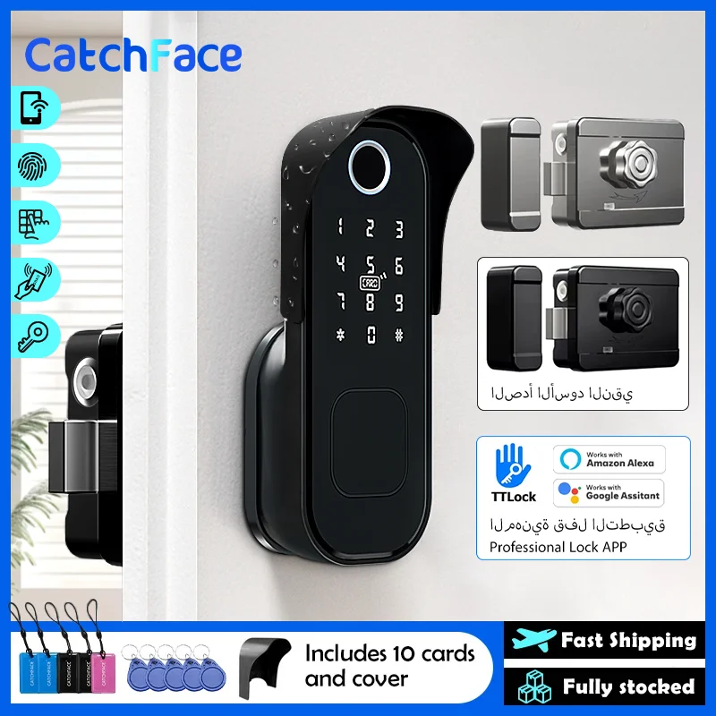 Long Life R5 PRO Waterproof Fingerprint Smart Lock with Remote Control; Easy Installation