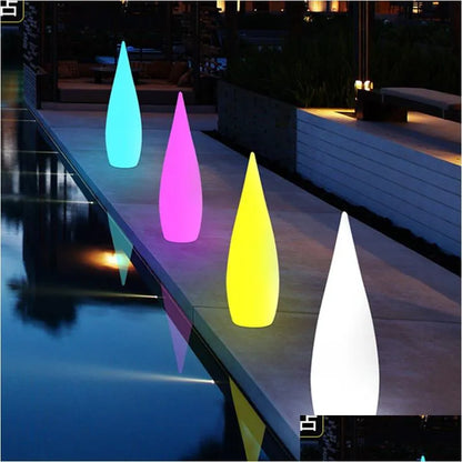 LED Remote Control Outdoor Floor Lamp - Water Drop Landscape Lighting, Waterproof, Portable, Decorative Stones, Color Changing, Garden Decorations