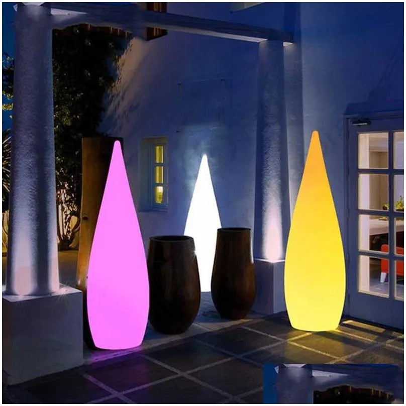 LED Remote Control Outdoor Floor Lamp - Water Drop Landscape Lighting, Waterproof, Portable, Decorative Stones, Color Changing, Garden Decorations