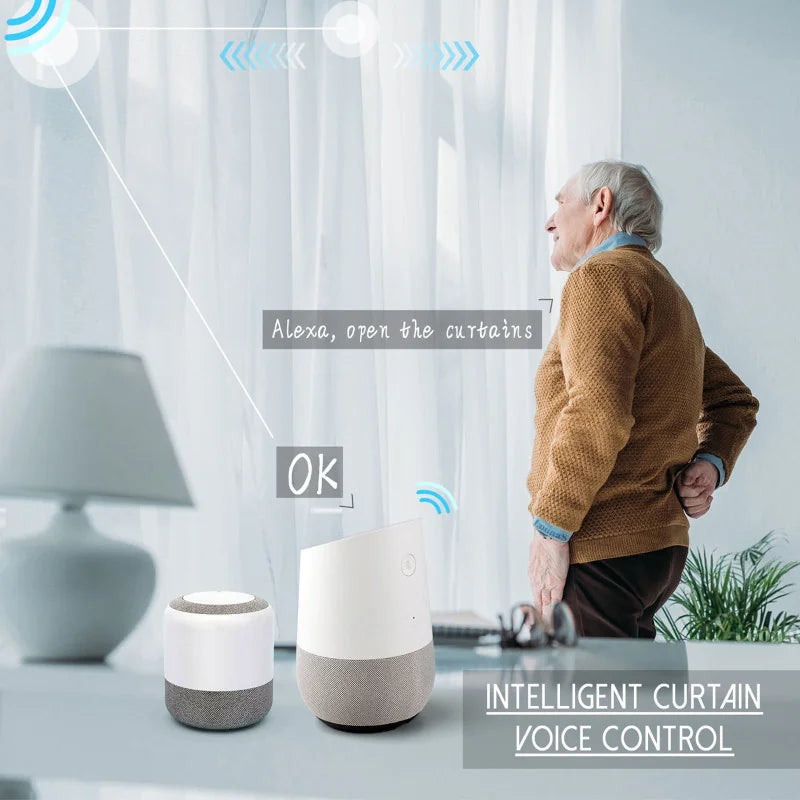 Smart WiFi Electric Curtain Automation with Google and Alexa Voice Control