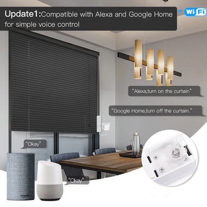 Smart Electric Curtain Control with Smart Home Automation, Google and Alexa Voice, App and Remote Control